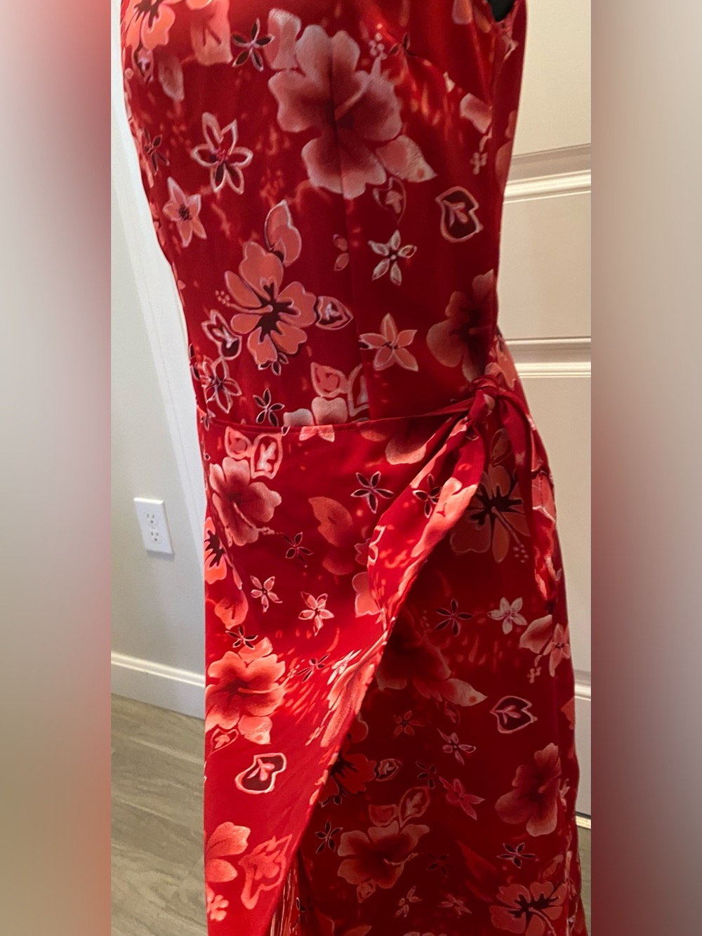 Summer Sleeveless Red and White Floral Maxi Dress  Size 5 Jonathan Martin USA - Picture 10 of 10